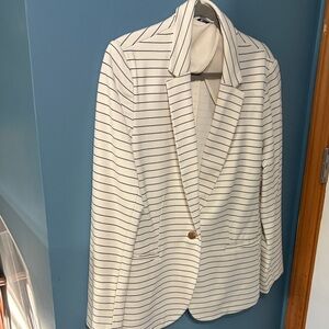Old Navy Cream Blazer with Black Stripes